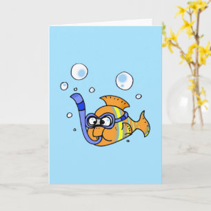 tropical fish cartoon birthday card