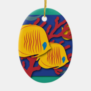 Tropical Fish Ceramic Tree Decoration