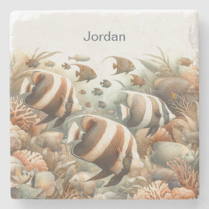 Tropical Fish Coaster, Personalised Stone Coaster