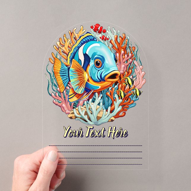 Tropical Fish Colorful Summer Vibes Acrylic Invitations (Insitu (Handheld))