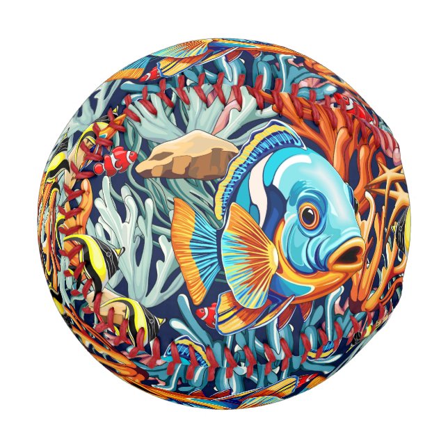 Tropical Fish Colorful Summer Vibes Baseball (Front Left)