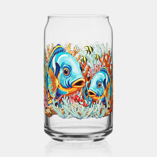 Tropical Fish Colorful Summer Vibes Can Glass