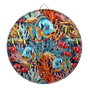 Tropical Fish Colorful Summer Vibes Dartboard
