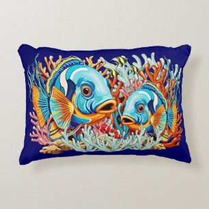 Tropical Fish Colorful Summer Vibes Decorative Cushion
