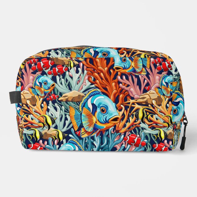 Tropical Fish Colorful Summer Vibes Dopp Kit (Front)