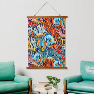 Tropical Fish Colorful Summer Vibes Hanging Tapestry