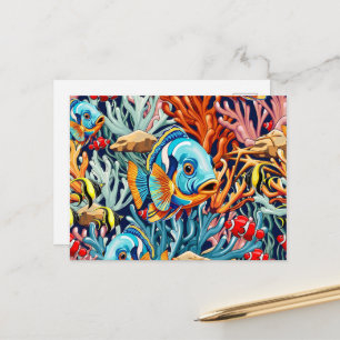 Tropical Fish Colorful Summer Vibes Holiday Postcard