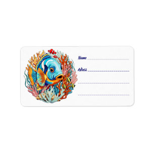 Tropical Fish Colorful Summer Vibes Label