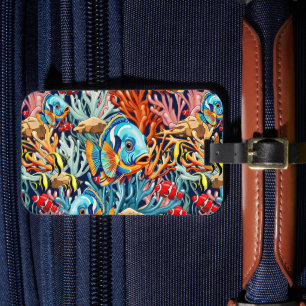 Tropical Fish Colorful Summer Vibes Luggage Tag