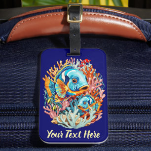 Tropical Fish Colorful Summer Vibes Luggage Tag