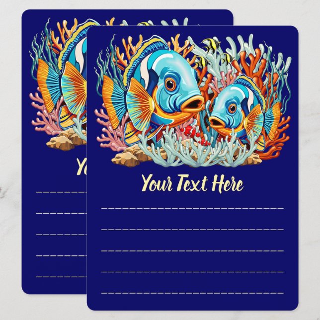 Tropical Fish Colorful Summer Vibes Menu (Front/Back)