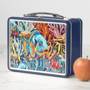 Tropical Fish Colorful Summer Vibes Metal Lunch Box