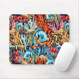 Tropical Fish Colorful Summer Vibes Mouse Mat