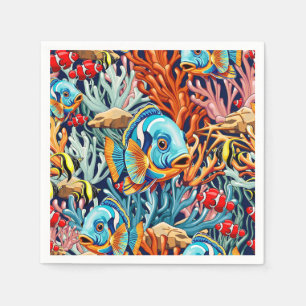Tropical Fish Colorful Summer Vibes Napkin
