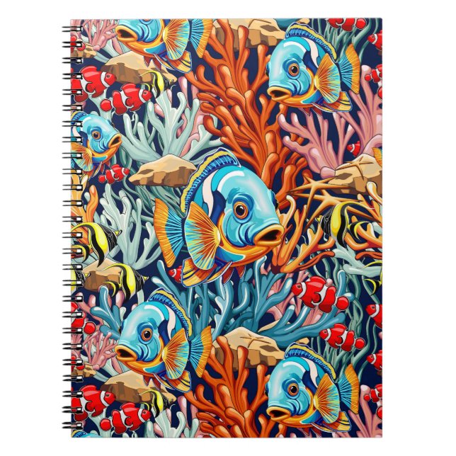 Tropical Fish Colorful Summer Vibes Notebook (Front)