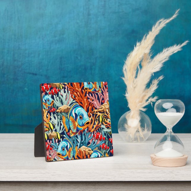 Tropical Fish Colorful Summer Vibes Plaque (Insitu)