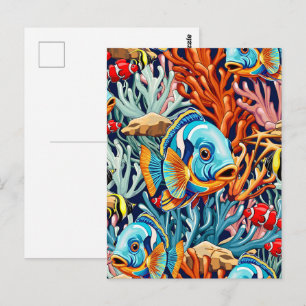 Tropical Fish Colorful Summer Vibes Postcard