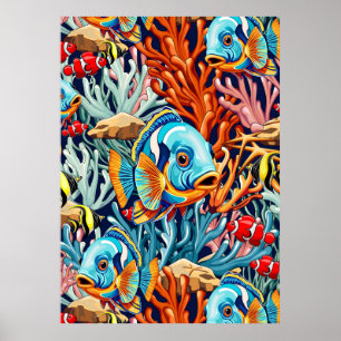 Tropical Fish Colorful Summer Vibes Poster