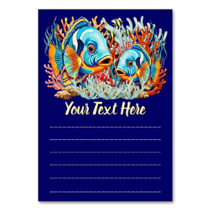 Tropical Fish Colorful Summer Vibes Table Number