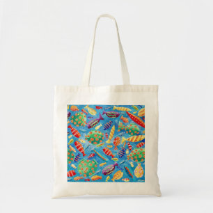 Tropical Fish Colourful Acrylic Painting Tote Bag