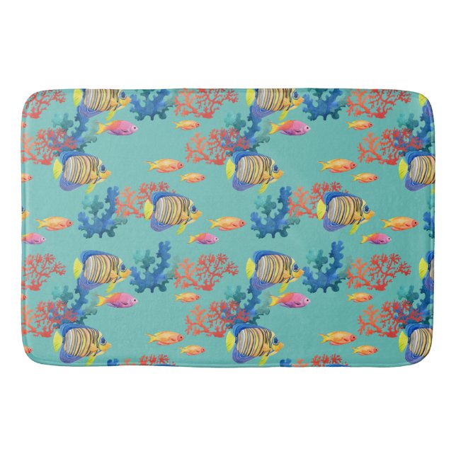 Tropical Fish & Coral Bath Mat (Front)
