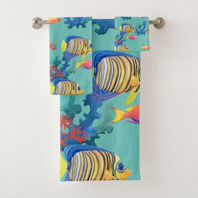 Tropical Fish & Coral Bath Towel Set (Insitu)