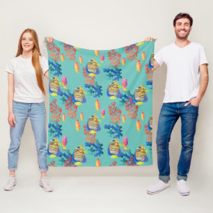 Tropical Fish & Coral Fleece Blanket