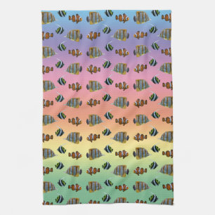 Tropical Fish Frenzy Kitchen Towel (Rainbow)