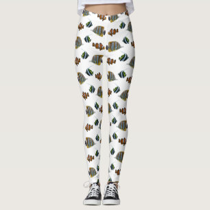 Tropical Fish Frenzy Leggings (choose colour)