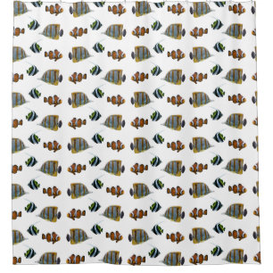 Tropical Fish Frenzy Shower Curtain (choose colour