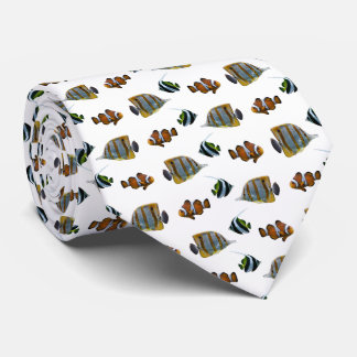 Tropical Fish Frenzy Tie Double Sided Print