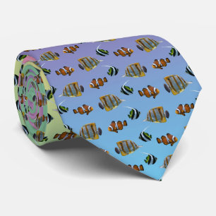 Tropical Fish Frenzy Tie Double Sided (Rainbow)