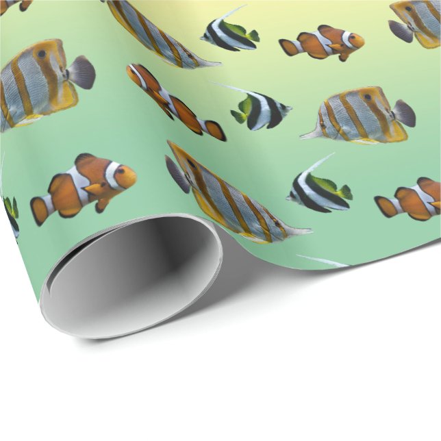 Tropical Fish Frenzy Wrapping Paper (Rainbow) (Roll Corner)