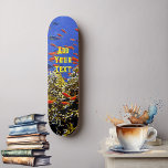 Tropical Fish in Ocean Coral Reef Blue Sea Elegant Skateboard<br><div class="desc">A live blue ocean with school of fish on your skateboard. Enjoy skating on this beautiful board which brings the entire marine life to your doorstep. The illustration features orange fish, coral reef, tropical waters. "Add your text" to customise the skateboard or you can remove to do away without it....</div>