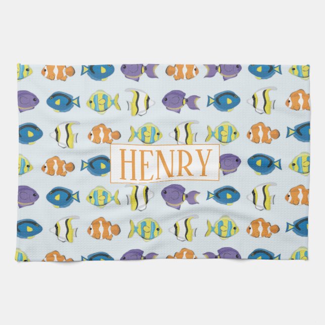 Tropical Fish Kitchen Towel 16" x 24" (Horizontal)
