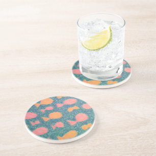Tropical Fish Painted Pattern Coaster