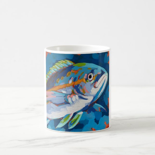 Tropical Fish Painting - Beach Home Decor Coffee Mug (Center)