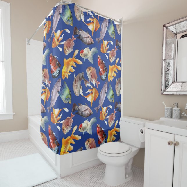 Tropical fish pattern  shower curtain (In Situ)