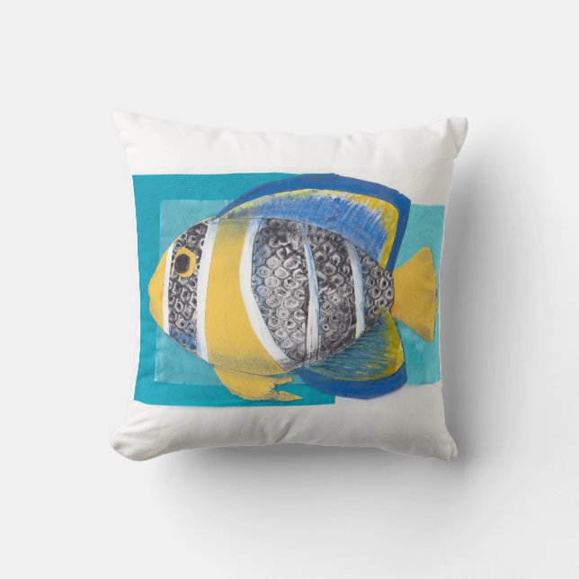 Tropical Fish Pillow - yellow (Front)