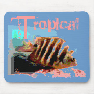 Tropical Fish Pink Blue Mouse Mat