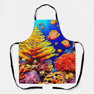 Tropical Fish Reef Underwater Life Apron