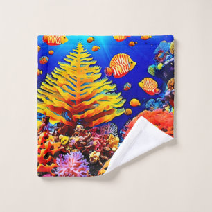 Tropical Fish Reef Underwater Life Bath Towel Set