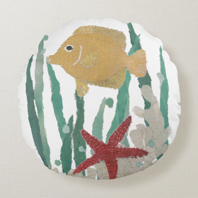Tropical Fish Round Pillow (Front)