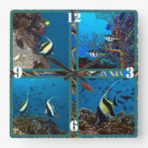 Tropical fish scenes Wall Clock