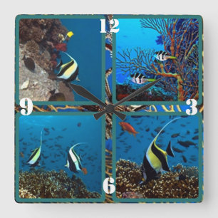 Tropical fish scenes Wall Clock