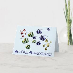 Tropical Fish Swimming Birthday Card