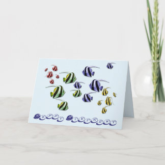 Tropical Fish Swimming Birthday Card