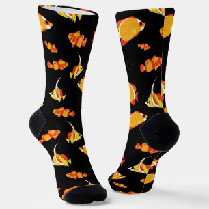 Tropical Fish Swimming Colourful Pattern Socks
