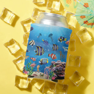 Tropical Fish swimming Seabed Can Cooler