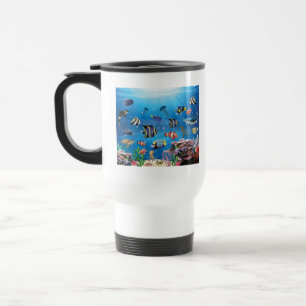 Tropical Fish swimming Seabed Travel Mug